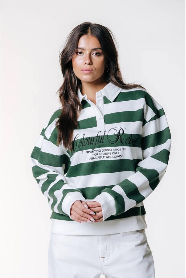 Colourful Rebel gestreepte sweater groen