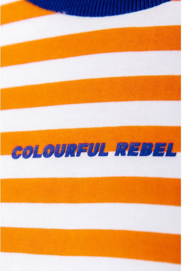 Colourful Rebel katoenen sweater met backprint oranje - Foto 2
