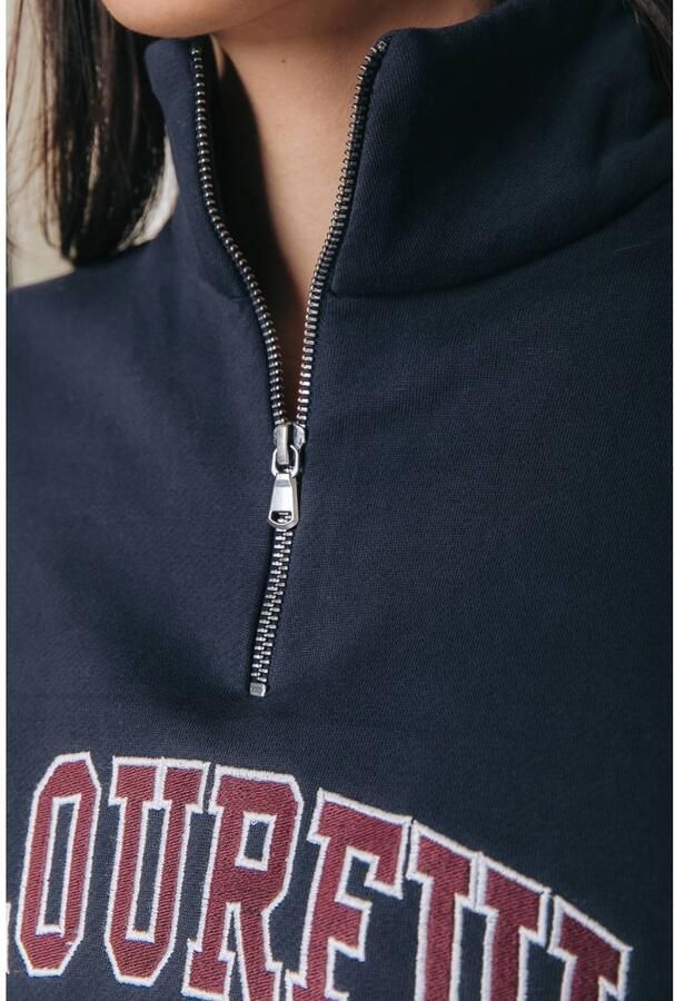 Colourful Rebel katoenen sweater met borduursels en logo donkerblauw - Foto 2