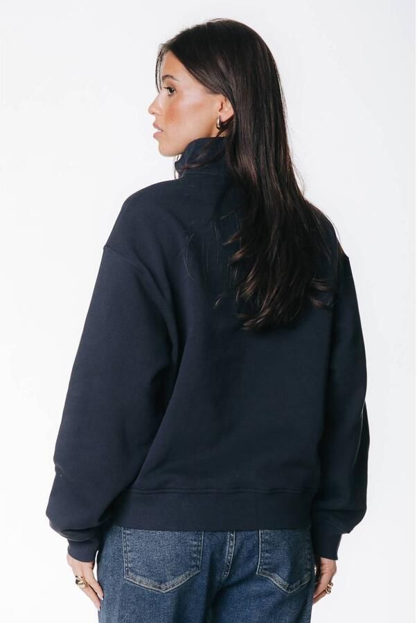 Colourful Rebel katoenen sweater met borduursels en logo donkerblauw - Foto 3