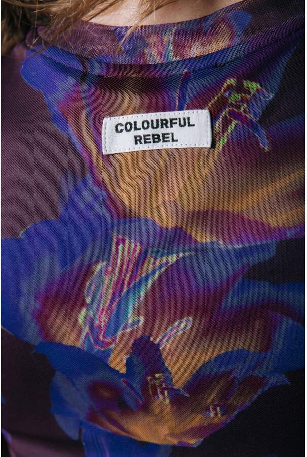 Colourful Rebel mesh gebloemde mini jurk multi - Foto 2
