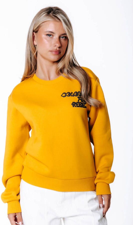 Colourful Rebel rechtvallende trui met logo oker