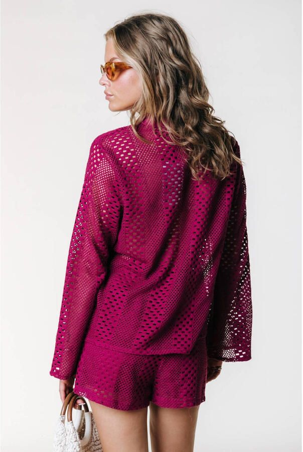 Colourful Rebel regular waist casual short crochet roze - Foto 2