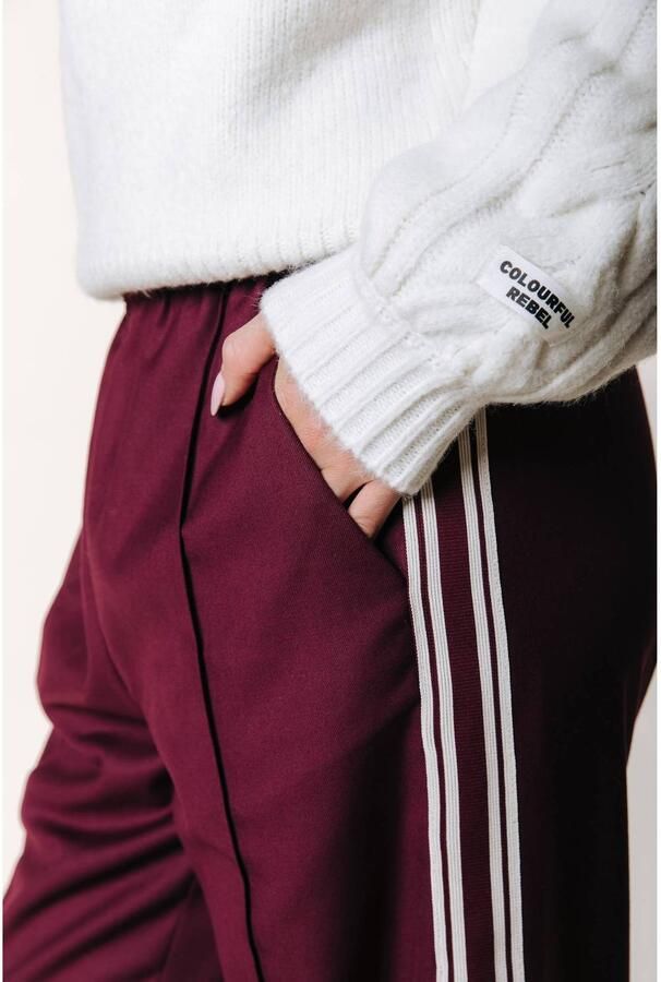 Colourful Rebel straight leg casual broek wijnrood - Foto 3