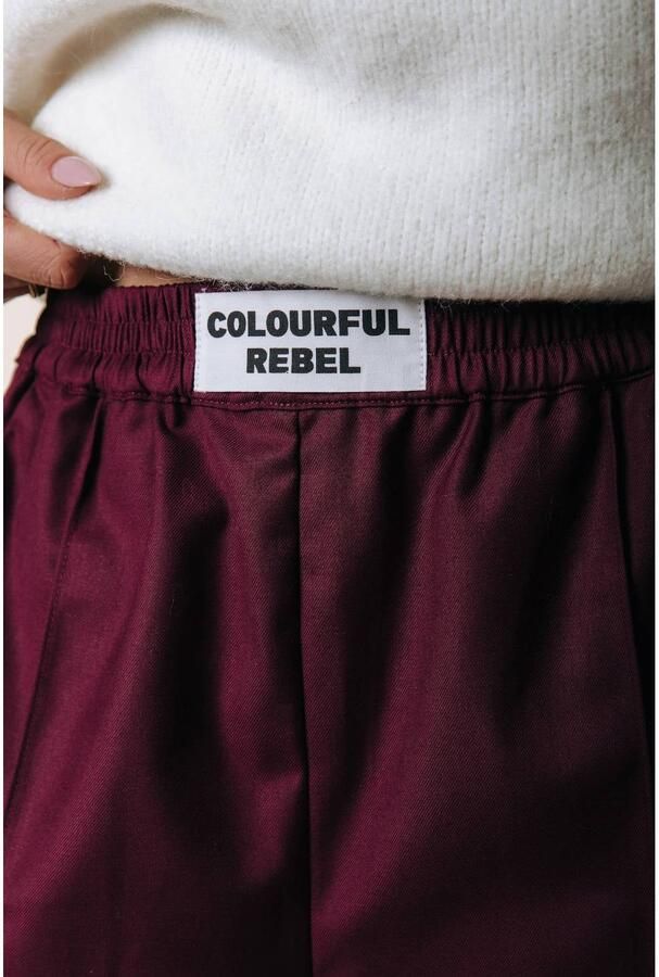 Colourful Rebel straight leg casual broek wijnrood - Foto 2