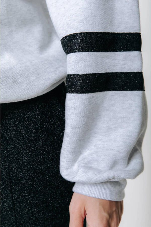 Colourful Rebel sweater grijs melange met glitter - Foto 3