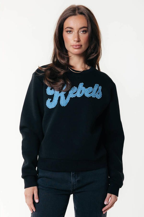Colourful Rebel sweater zwart met glitter