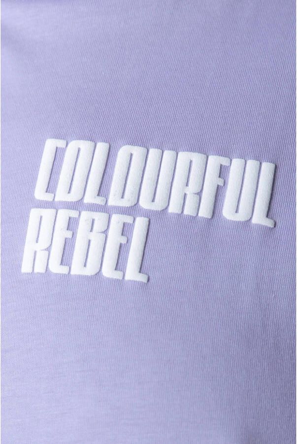 Colourful Rebel T-shirt met backprint lavendel - Foto 3