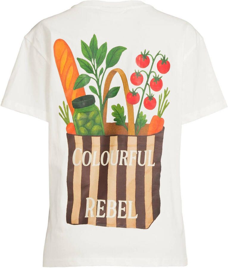 Colourful Rebel T-shirt met backprint wit - Foto 3