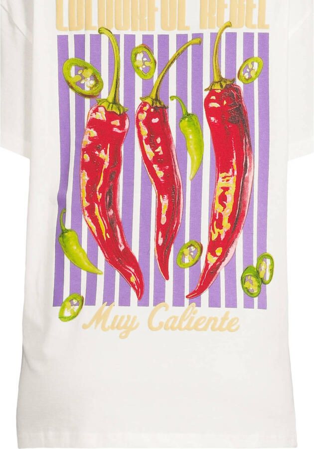 Colourful Rebel T-shirt met backprint wit - Foto 3
