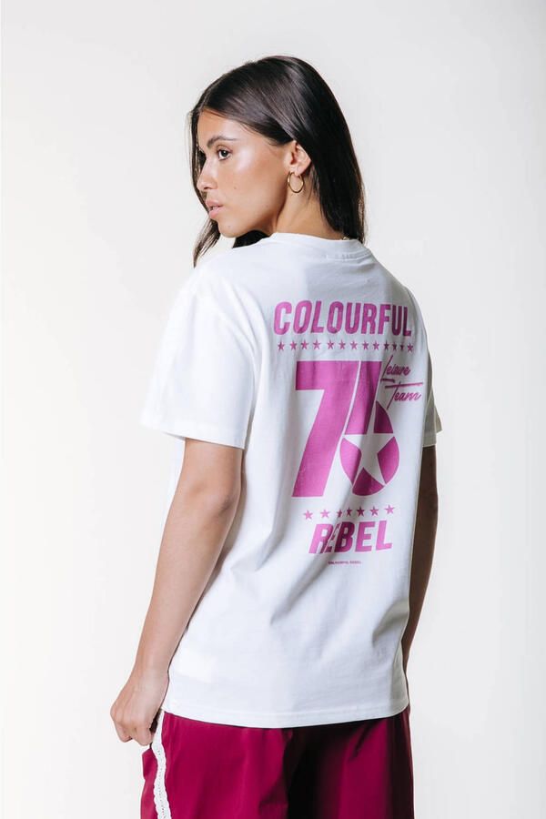 Colourful Rebel T-shirt met backprint wit - Foto 2