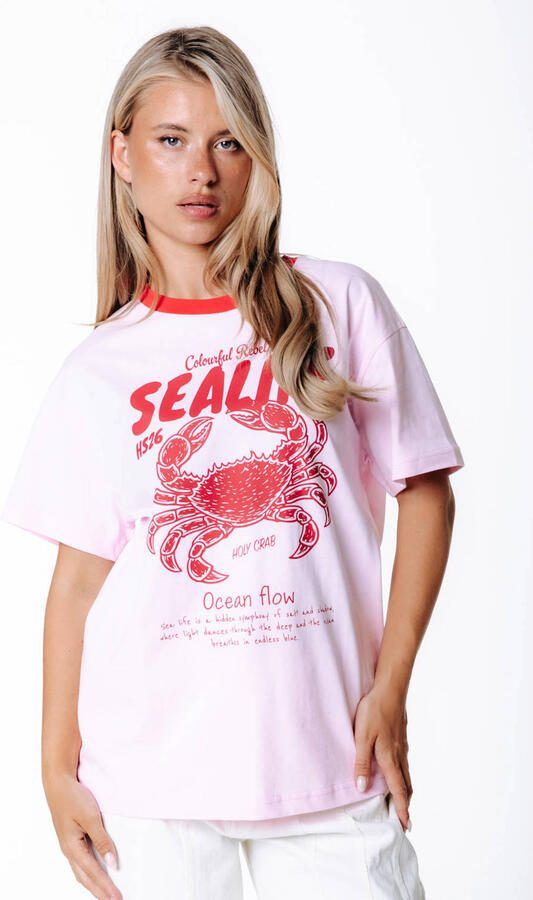 Colourful Rebel T-shirt met print lichtroze