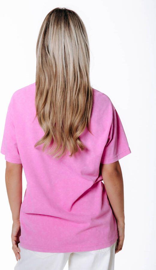 Colourful Rebel T-shirt met print roze - Foto 3