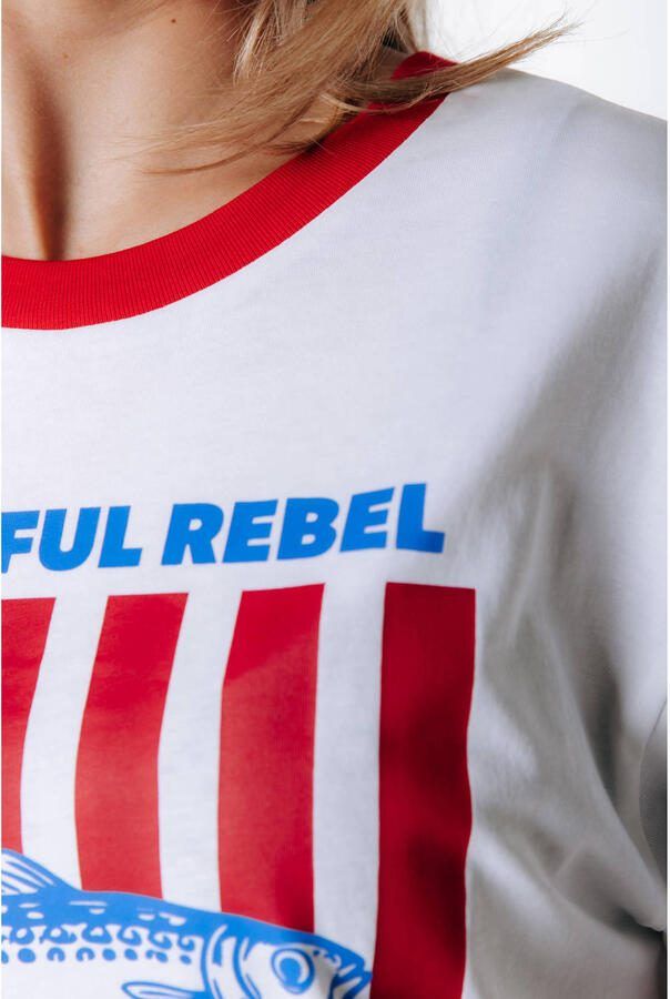 Colourful Rebel T-shirt met print wit - Foto 2