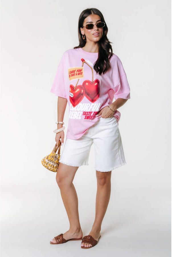 Colourful Rebel T-shirt roze - Foto 3