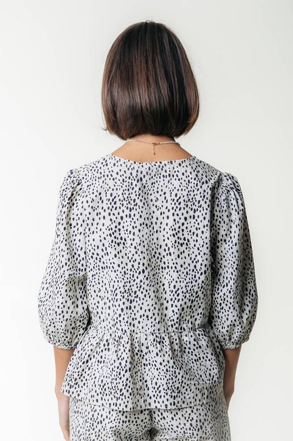 COLOURFUL REBEL Dames Tops & T-shirts Lina Cheetah Bow Top Beige - Foto 6