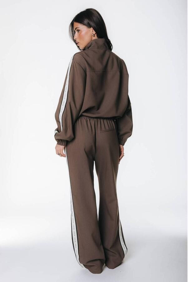 Colourful Rebel wide leg broek met patches bruin - Foto 3