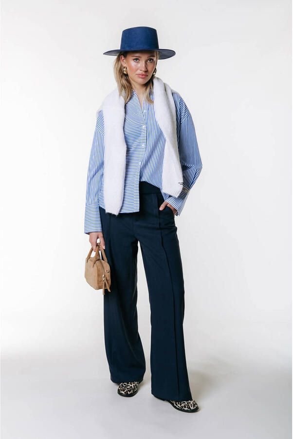 Colourful Rebel wide leg regular waist broek blauw - Foto 2