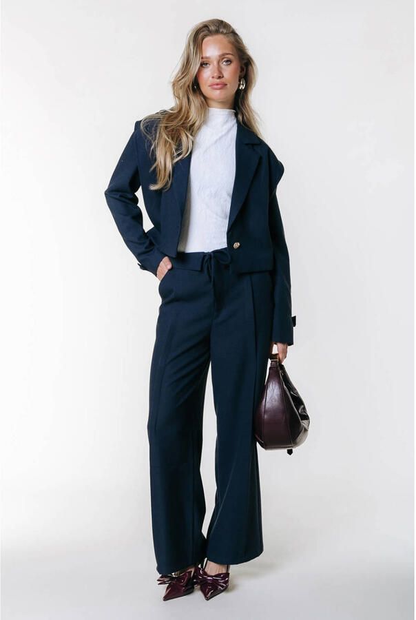 Colourful Rebel wide leg regular waist broek blauw - Foto 2