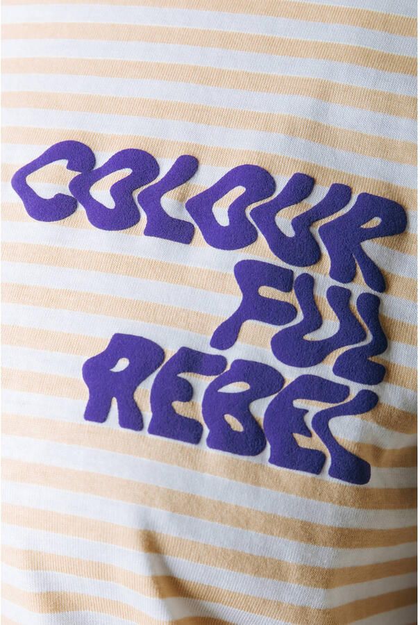 Colourful Rebel Curve gestreepte T-shirt Plus Size lichtgeel - Foto 2