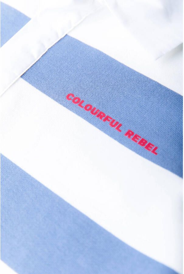 Colourful Rebel Curve gestreepte top met backprint blauw - Foto 2