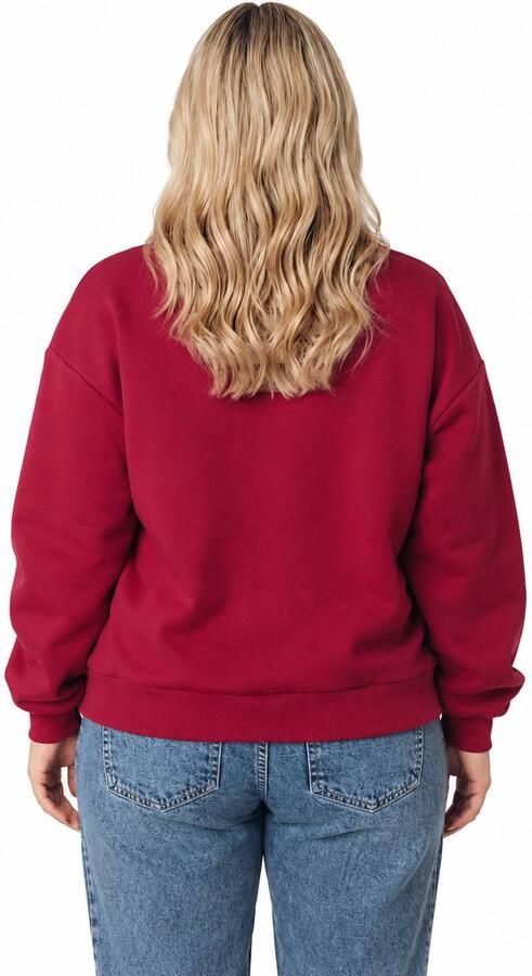 Colourful Rebel Curve Plus Size sweater met tekst rood - Foto 3