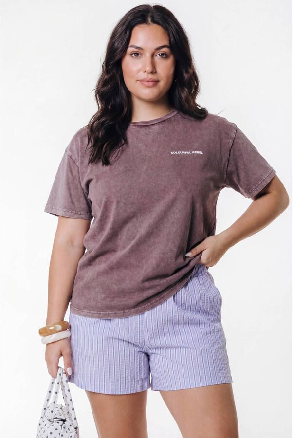 Colourful Rebel Curve Plus Size T-shirt met print bruin