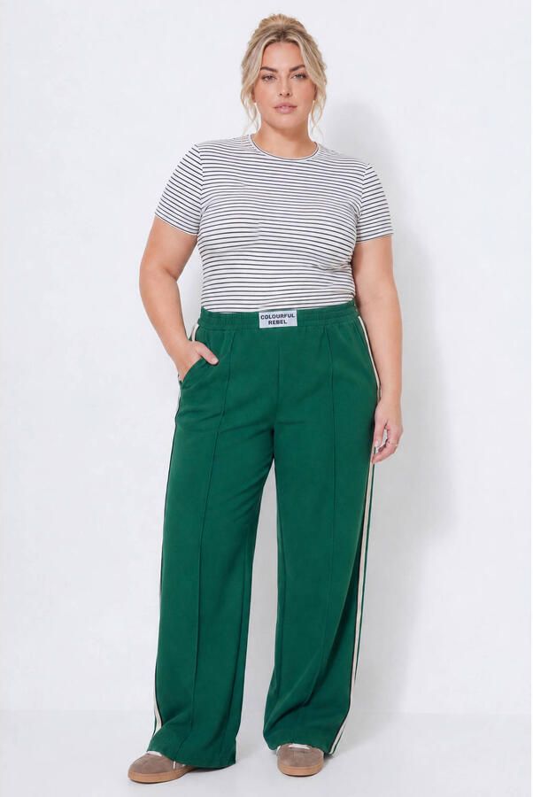 Colourful Rebel Curve regular high waist pantalon donkergroen