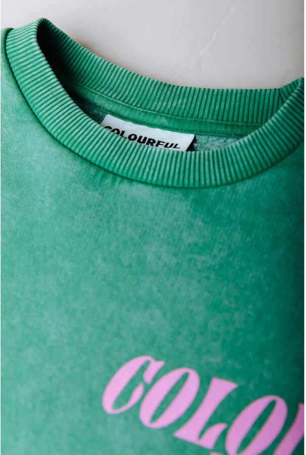 Colourful Rebel Curve sweater groen - Foto 2
