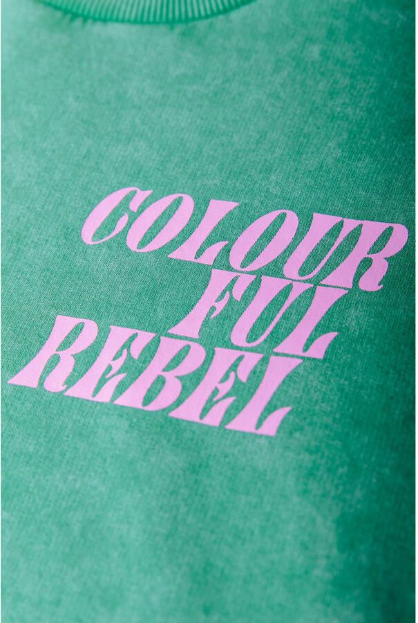 Colourful Rebel Curve sweater groen - Foto 3