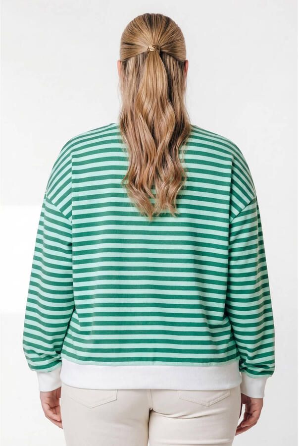 Colourful Rebel Curve sweater Plus Size met logo groen - Foto 3