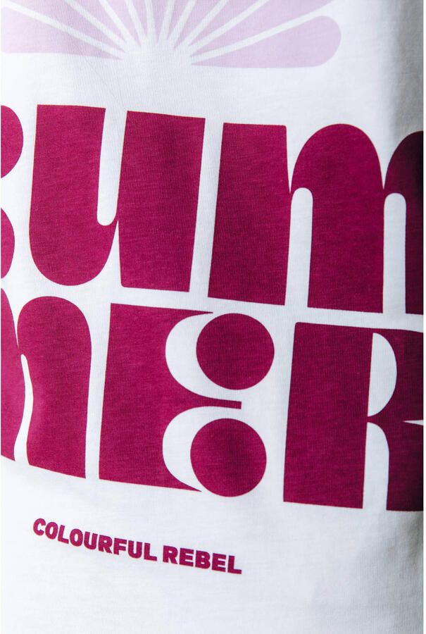 Colourful Rebel Curve T-shirt Plus Size met backprint wit - Foto 2