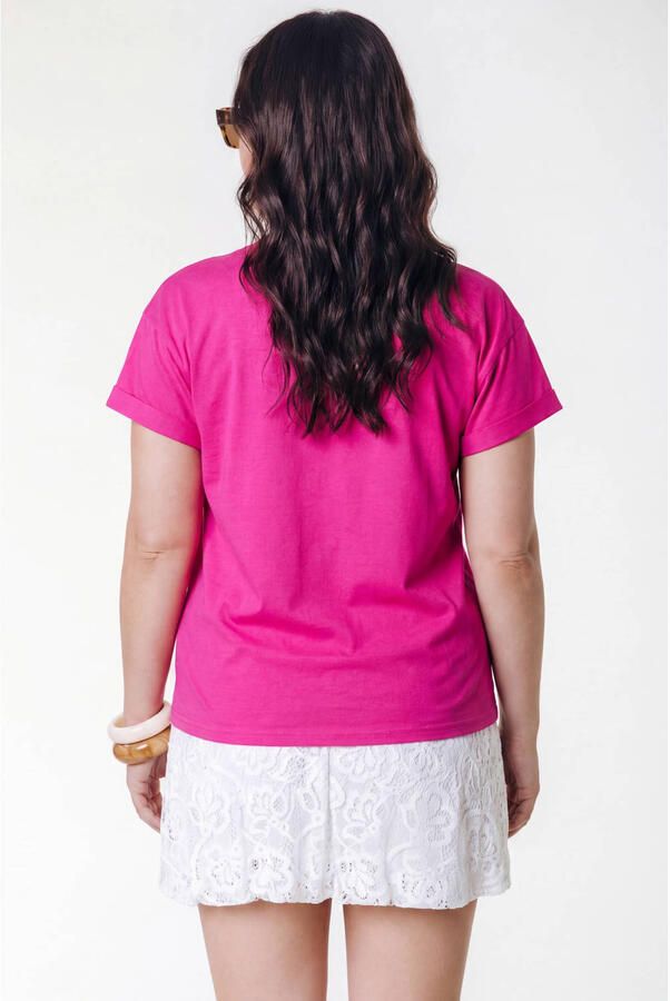 Colourful Rebel Curve T-shirt roze - Foto 3