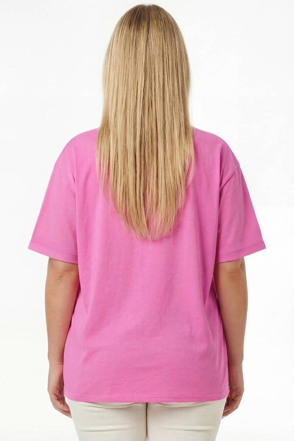 Colourful Rebel Curve T-shirt roze - Foto 3