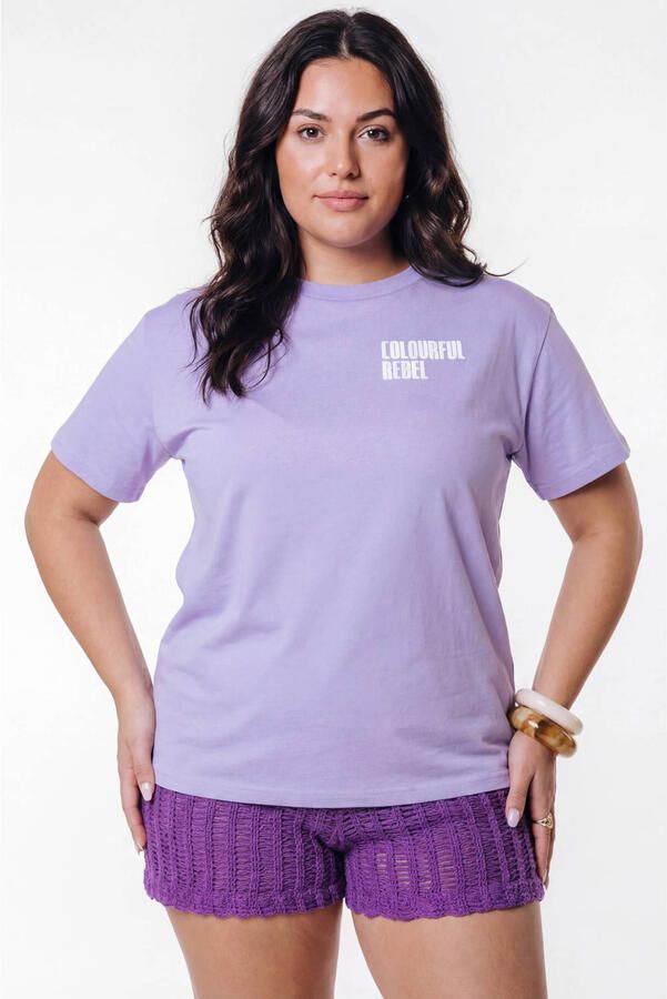 Colourful Rebel Curve top Plus Size met print paars - Foto 3
