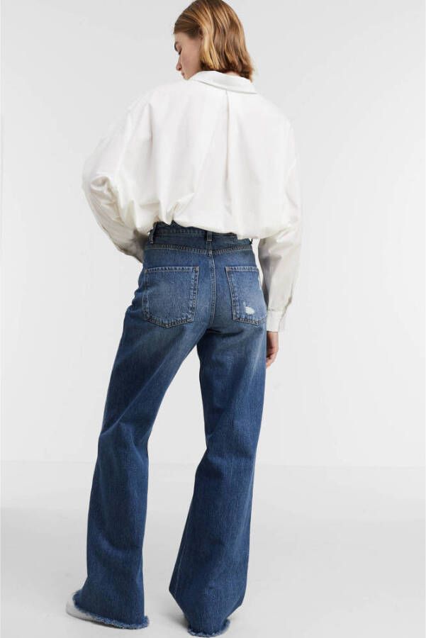 Colourful Rebel high waist wide leg jeans Gaia Mid Blue Denim