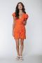 Colourful Rebel jurk Zorah Broderie Dress met all over print oranje - Thumbnail 2