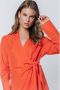 Colourful Rebel overslagjurk Hette Uni Wrap Mini Dress met ceintuur oranje - Thumbnail 2