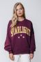 Colourful Rebel sweater Starlight Patch Dropped Shoulder Sweat met tekst en patches burgundy - Thumbnail 2