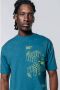 Colourful Rebel T-shirt CR blocks van biologisch katoen dark turquoise - Thumbnail 1