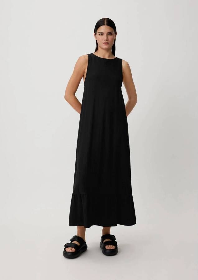 Comma casual identity maxi jurk met volant zwart