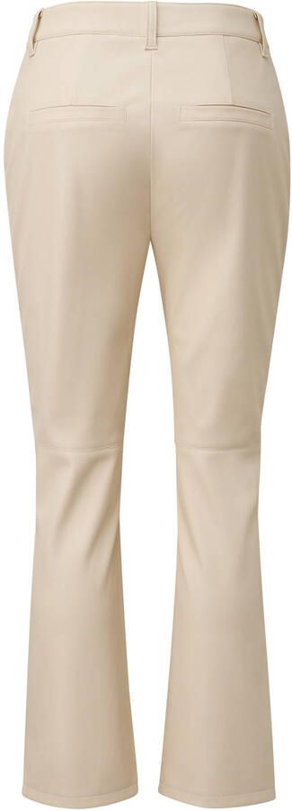Comma casual identity flared pantalon van imitatieleer ecru