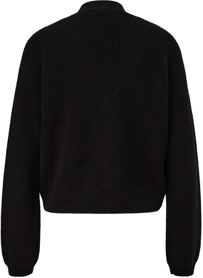 Comma casual identity gestreept vest zwart