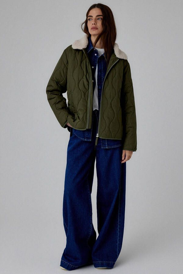 Comma casual identity quilted jas donkergroen - Foto 2