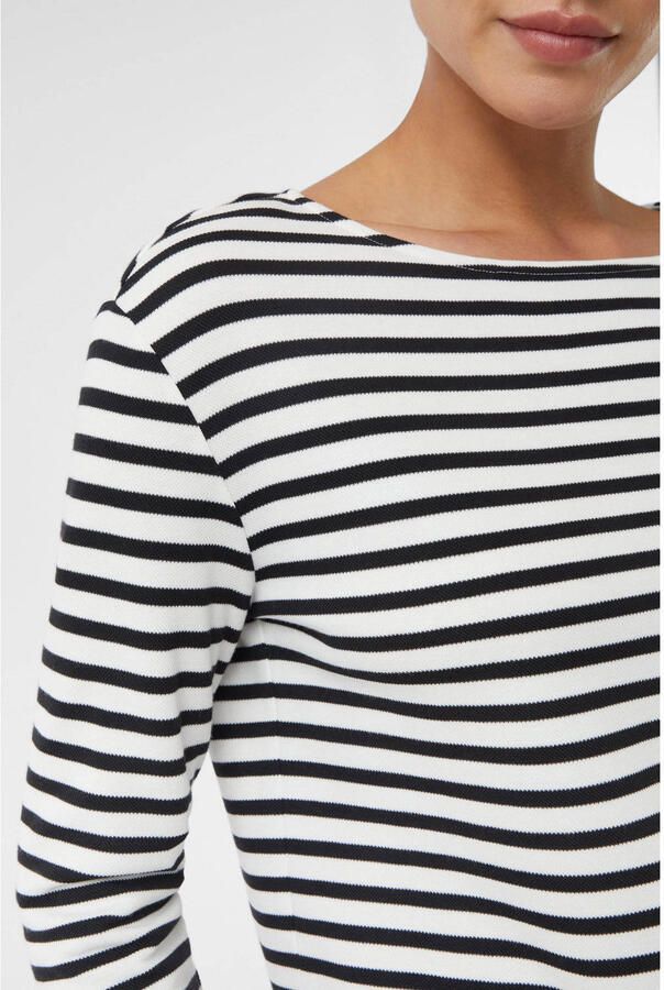 Comma casual identity Sweatshirt Tijdloos design met moderne boothals gestreept casual comfortabel boothals met modal