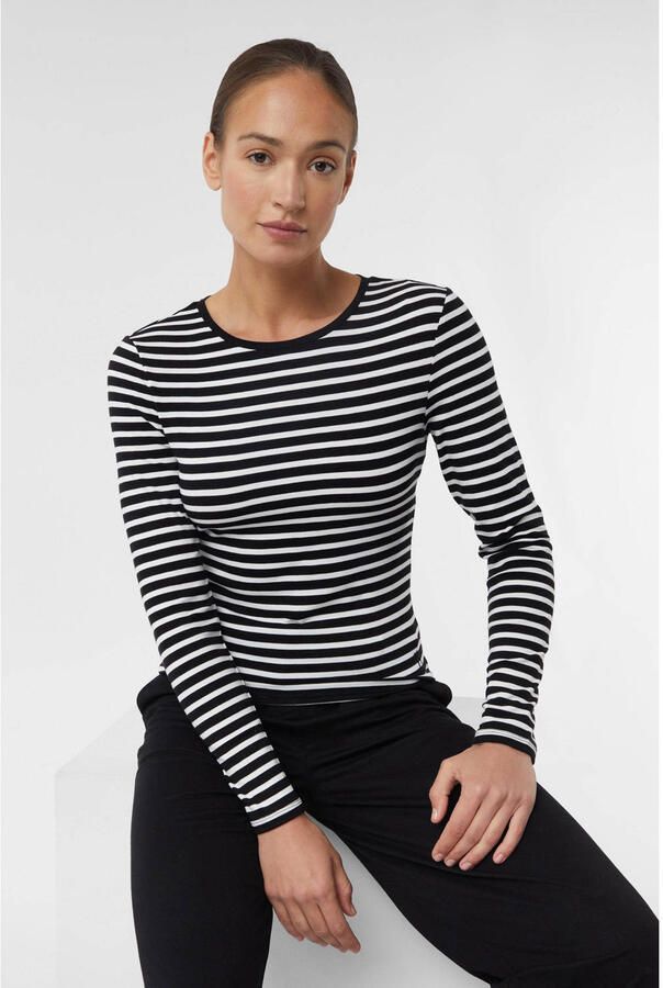 Comma casual identity Shirt met lange mouwen gestreept figuuraccentuerend casual ronde hals - Foto 2