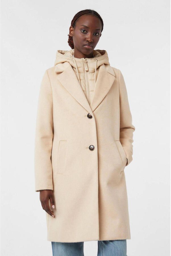 Comma casual identity wollen manteljas beige