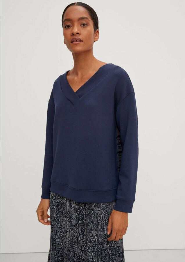 Comma Sweatshirt met tape van zachte elastische scuba-kwaliteit