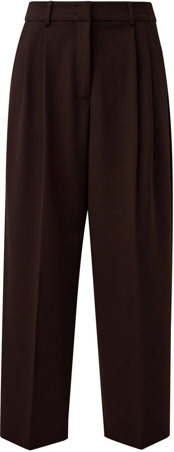Comma barrel casual broek donkerbruin