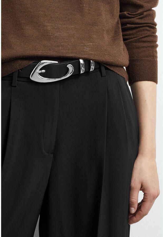 Comma tapered fit broek met bandplooien - Foto 2